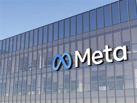 Meta name and symbol displayed on a glass office building